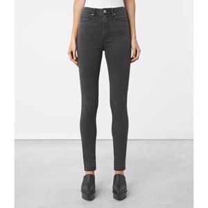 All Saints Stilt Fit Skinny Jeans Faded Black Size 25